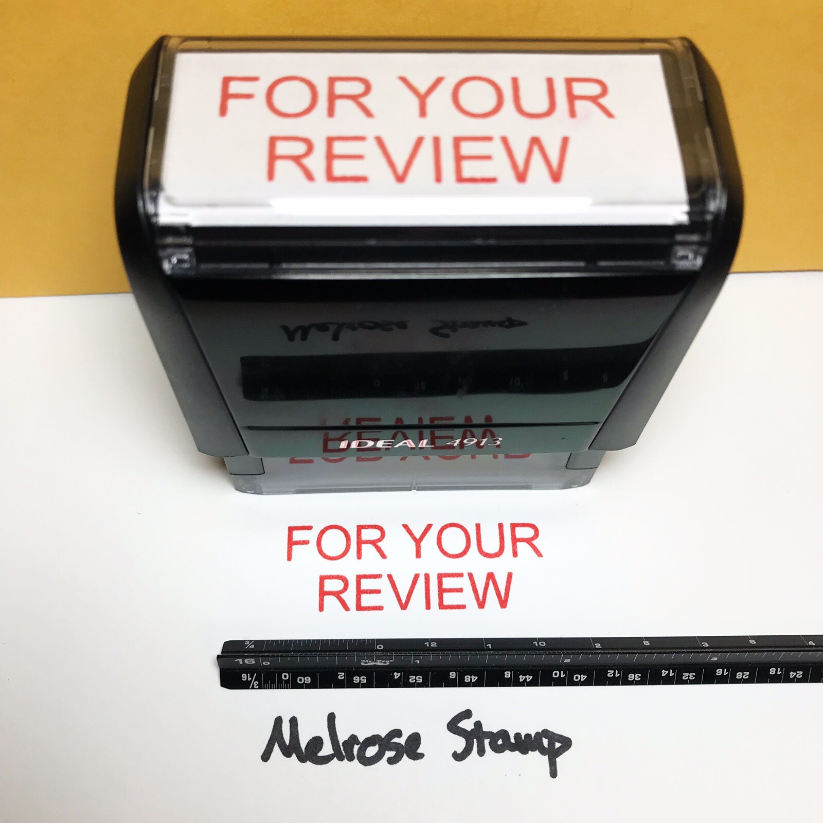 For Your Review Rubber Stamp Red Ink Self Inking Ideal 4913