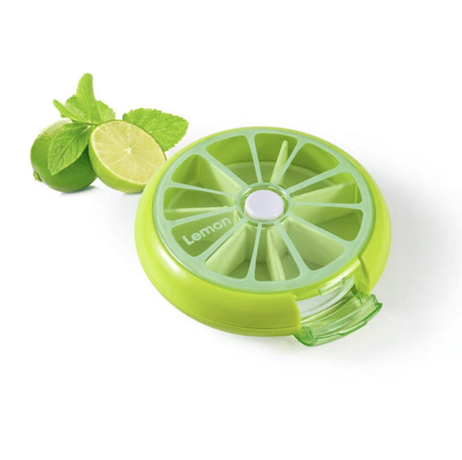 Round Weekly Pill Fruit Box Medicine Tablet Storage Organizer Container Case Tab
