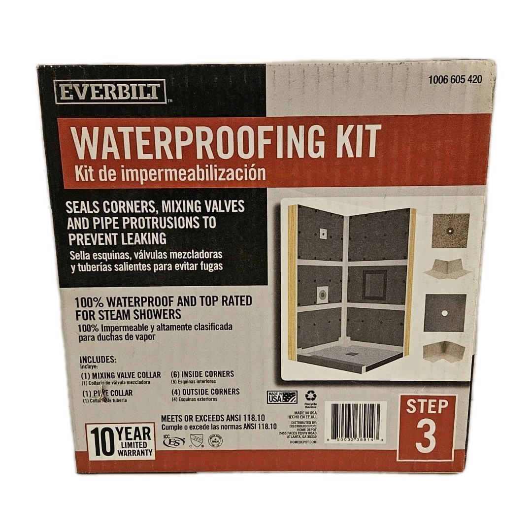 Everbilt Watershield Waterproof Shower Kit w/Fixtures & Corners Underlayment