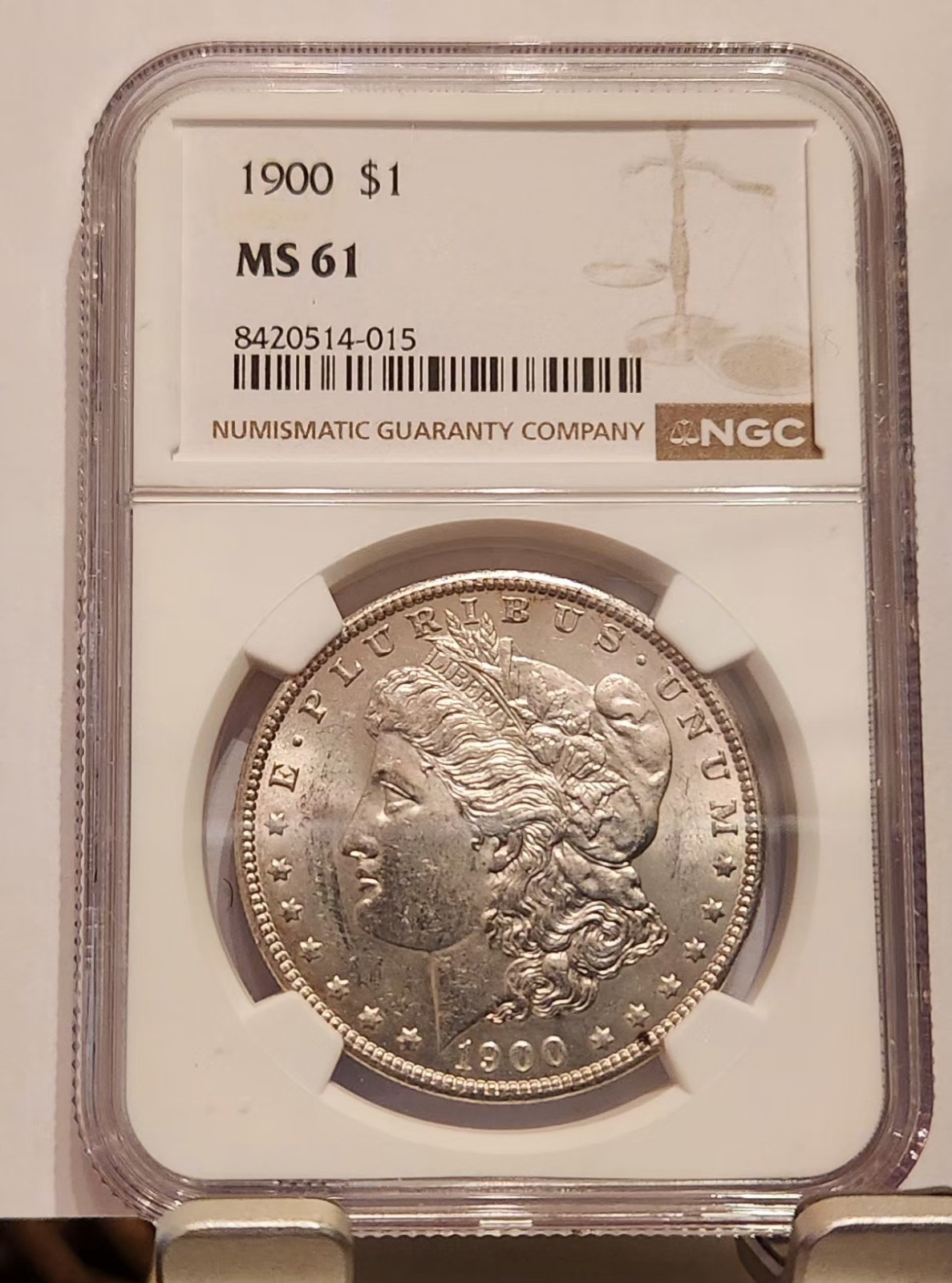 1900 Morgan Silver Dollar NGC MS 61 GREAT LUSTER