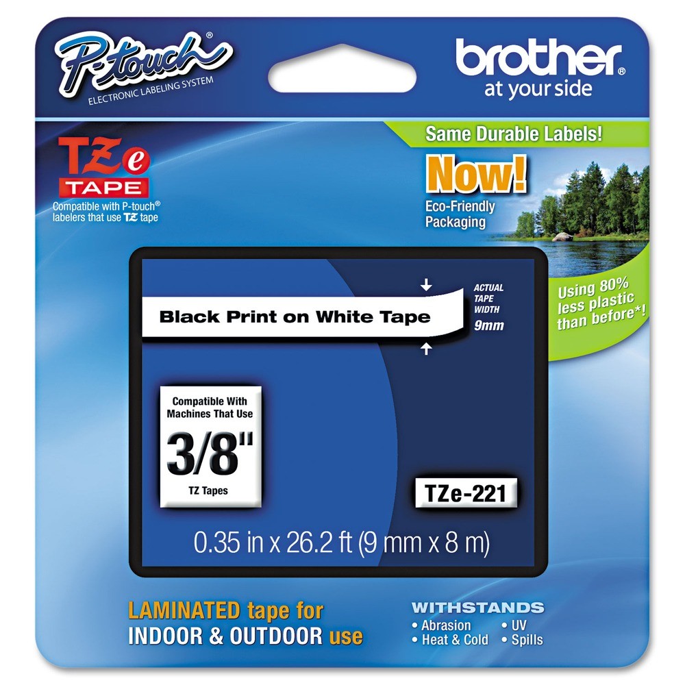 Brother P-Touch TZE221 TZe Standard Adhesive Labeling Tape - Black on White New