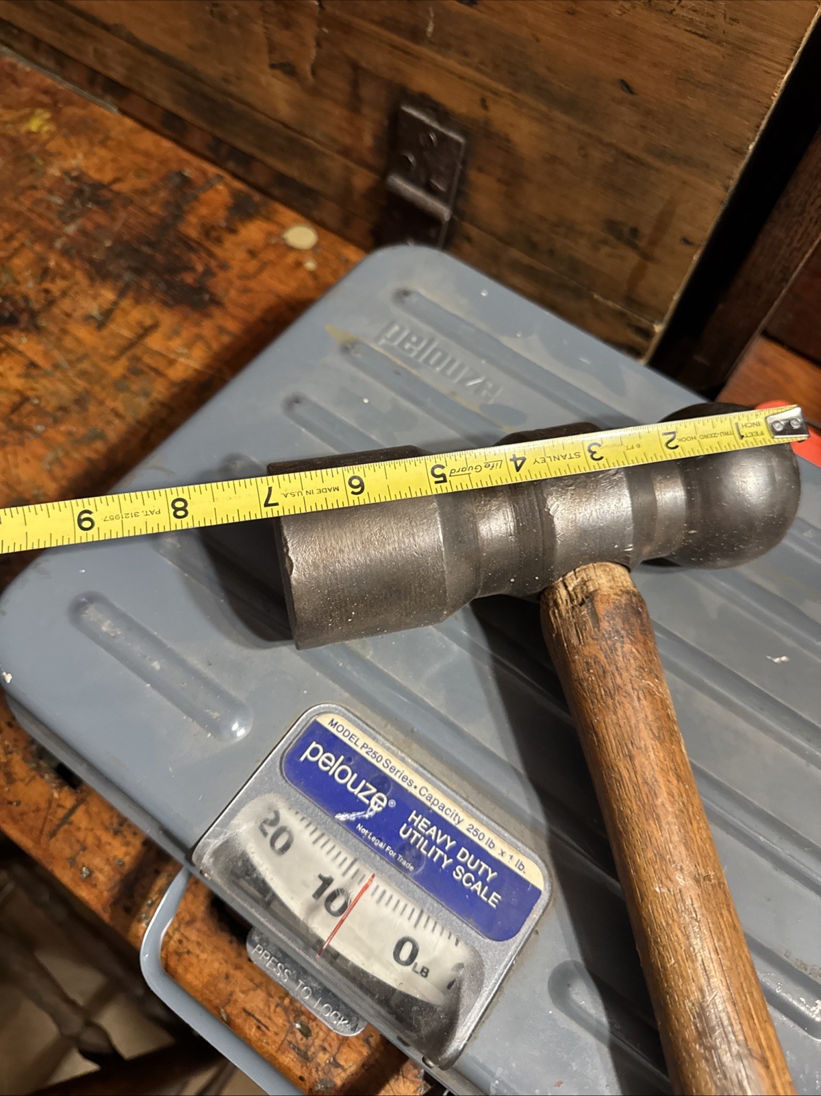 Vintage Huge 7 lb Ball Peen Hammer