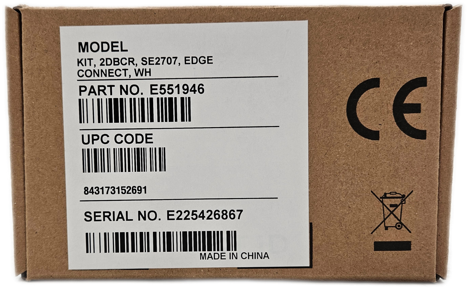 Elo Edge Connect 2D Barcode Scanner E551946 NEW – 1D/2D Imager, USB, White