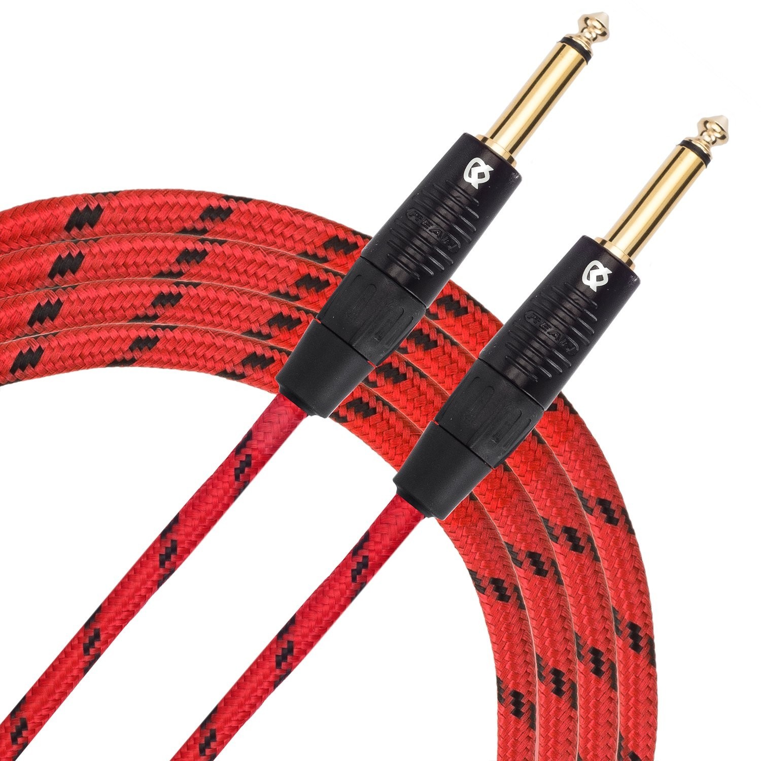 KLIQ Guitar Instrument Cable, 20 Ft - Custom Series with Premium Rean-Neutrik...