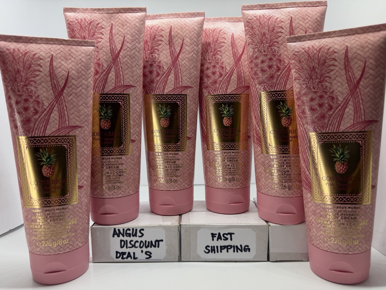 Bath&Body Works 6PCS Costa Rica Pink Pineapple Sunrise Hydrating BodyLotion 8oz