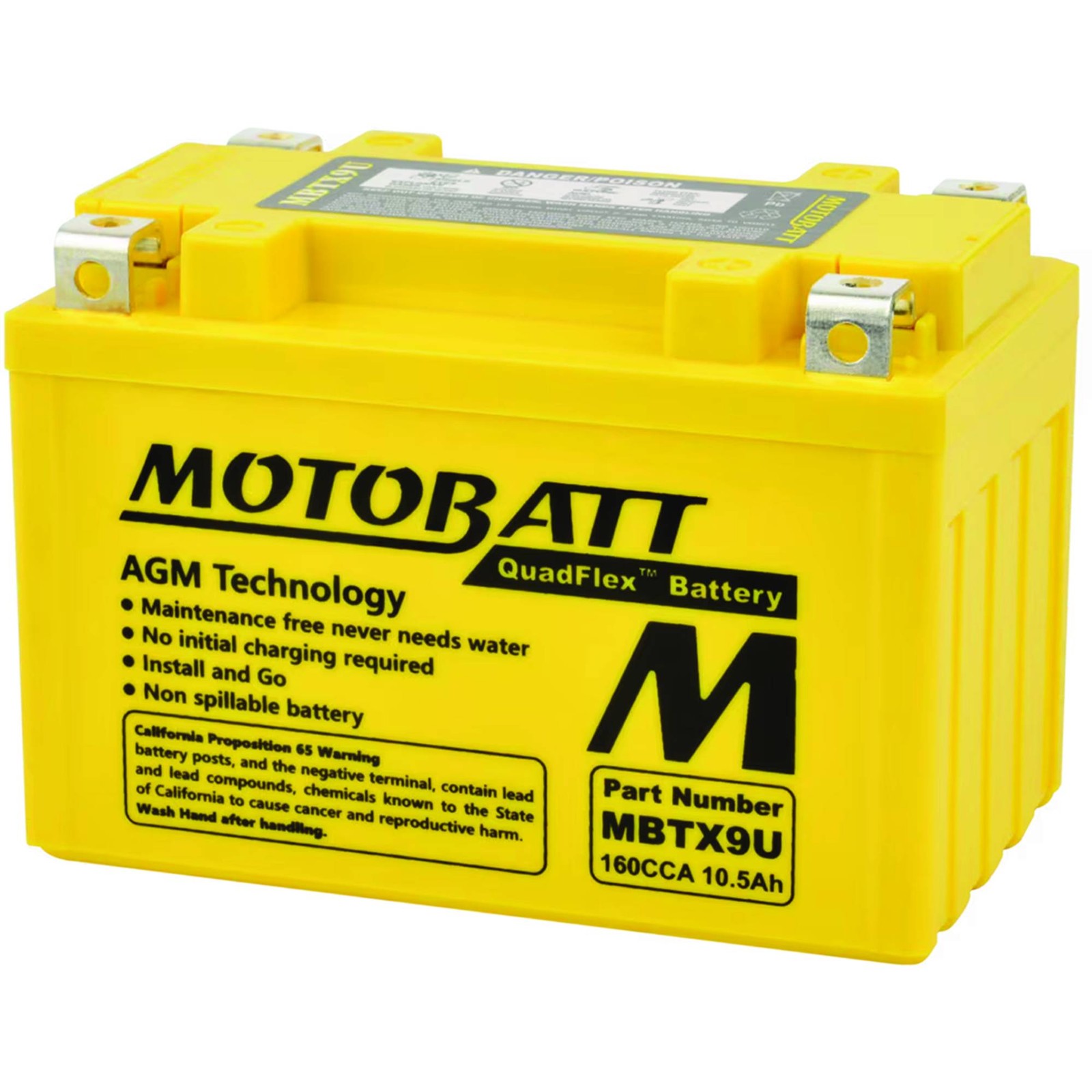 Motobatt Battery For SYM HD125 125cc 10-11