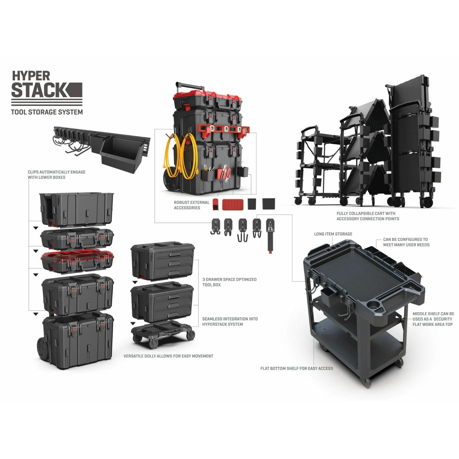Hyper Tough Hyper Stack 350 lb Capacity Foldable Polypropylene Sawhorse, 31"