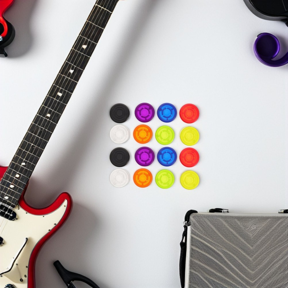 16Pcs Plastic Push Button Caps for Guitar Pedal Footswitch Durable and Colorful