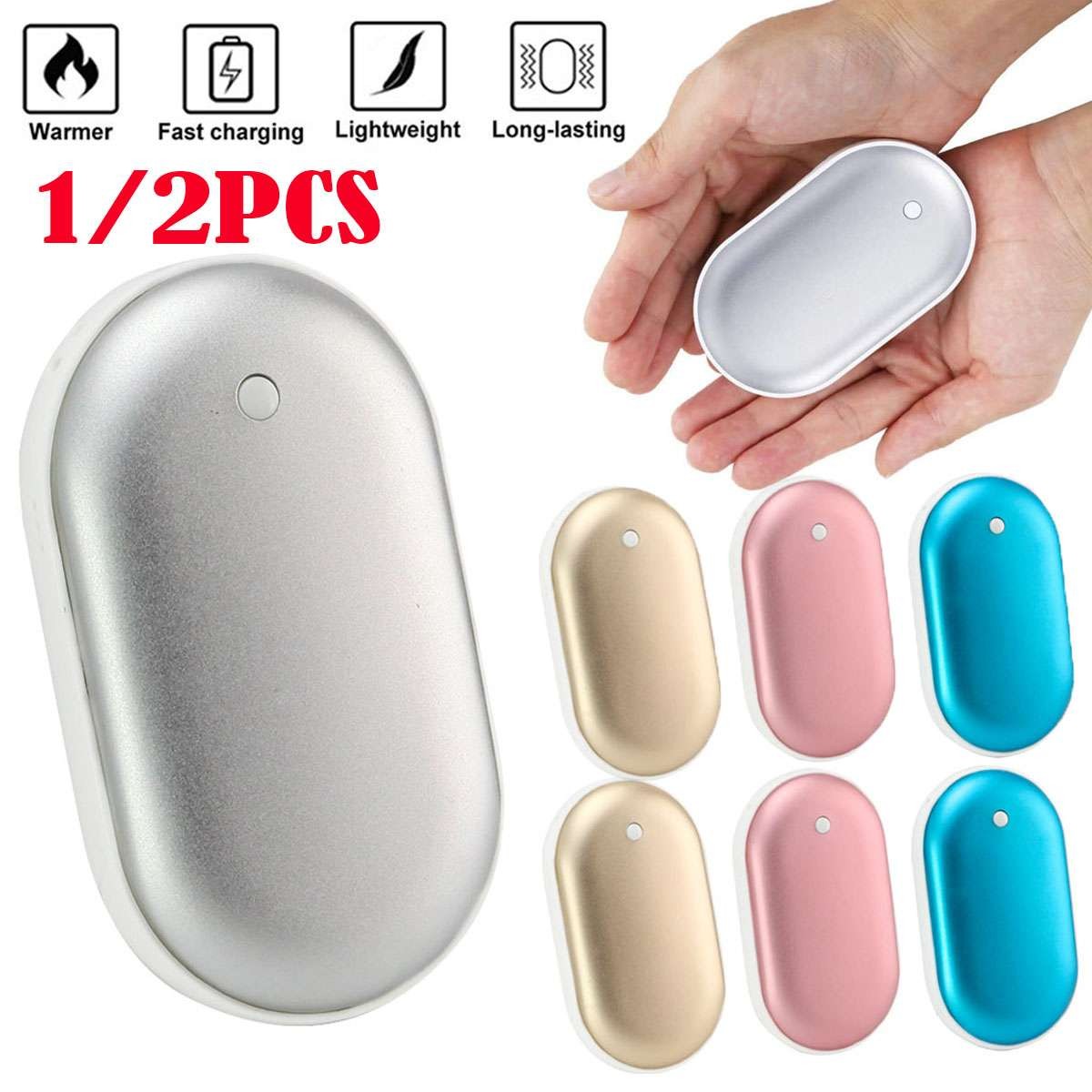Rechargeable Hand Warmer 5000mAh USB Heater Power Bank Electric Pocket Warmers