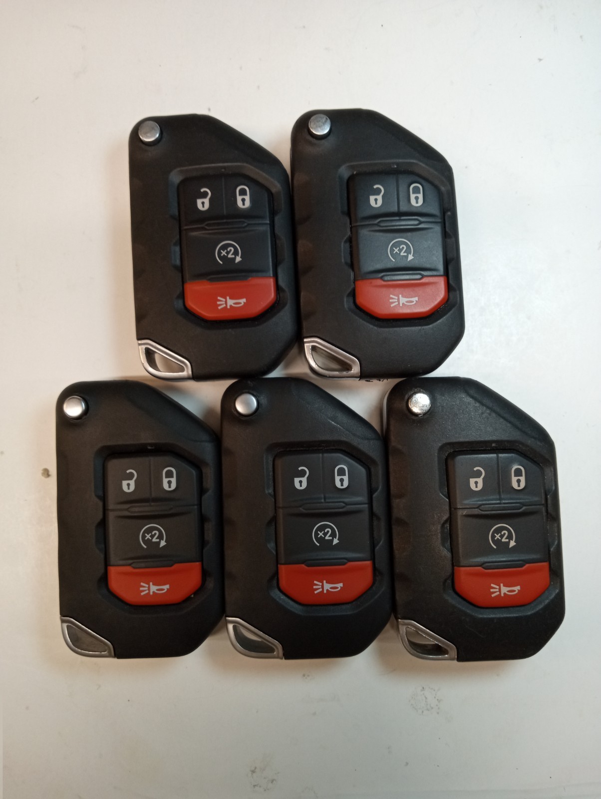 LOT OF  5 OEM JEEP FLIP KEY FOB  KEYLESS ENTRY FOB LOT OHT1130261  4 buttons