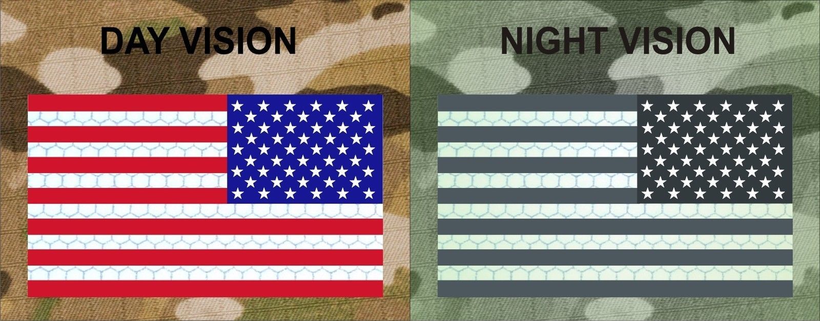 AUTHENTIC US MILITARY IR INFRARED REFLECTIVE Reverse Facing COLOR US FLAG PATCH