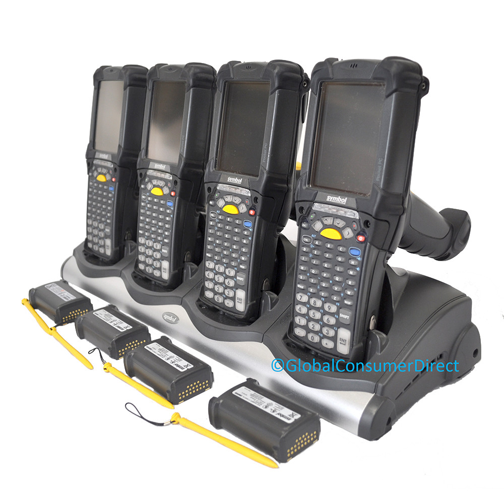 LOT of 4x Motorola MC9090G MC9090-GK0HJEFA6WR 1D/2D WM5 Barcode Scanner +CRADLE