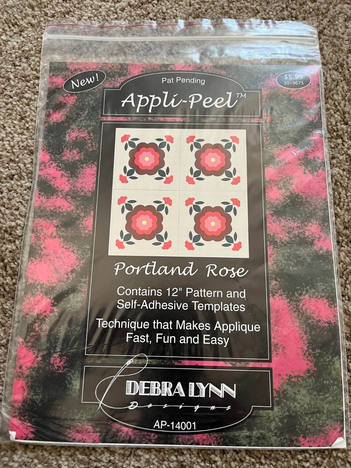 Debra Lynn Designs Appli-Peel - Portland Rose Wreath - AP-15001