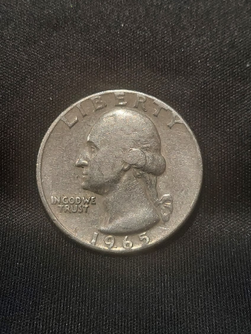 1965 25 C Washington Quarter Multiple Errors Coin