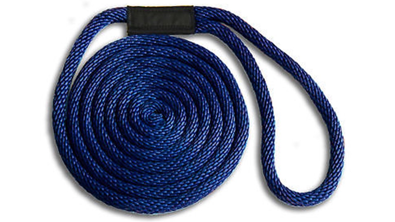 Solid Braid Nylon Dock Line  1/2" x 30' Floats / Fade Proof USA MADE - NAVY BLUE