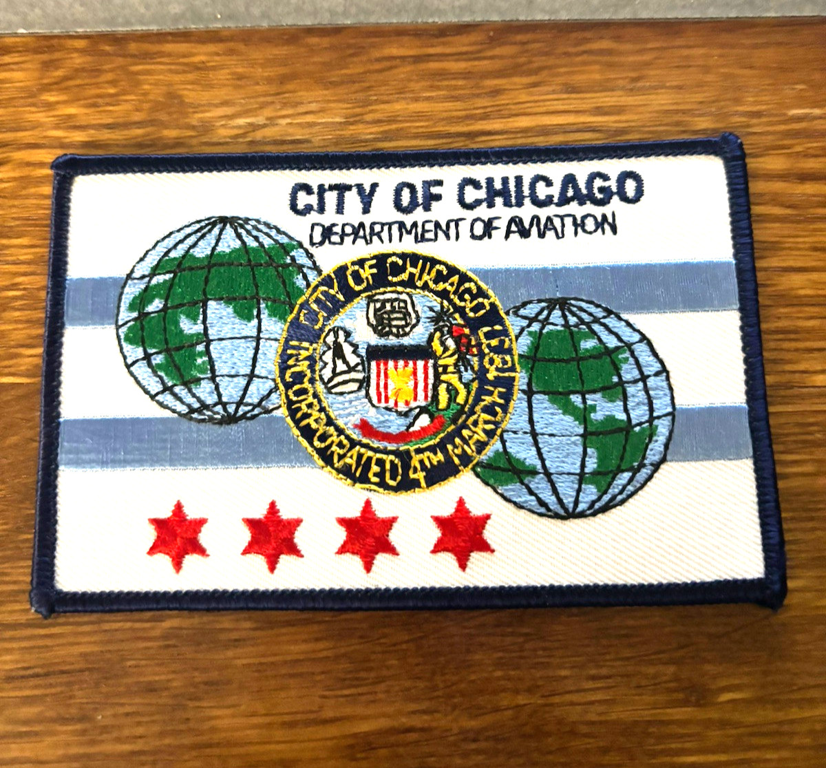 CITY OF CHICAGO DEPARTMENT OF AVIATION FLAG PATCH: Series 1 - Standard