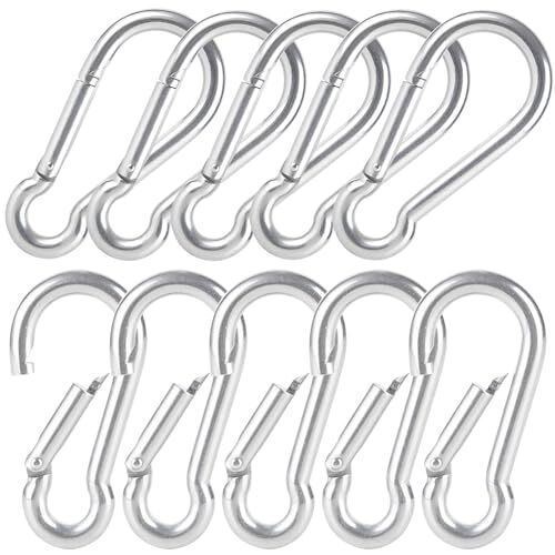 10 Pack Mosquetón con gancho de resorte de acero inoxidable de 2 pulgadas