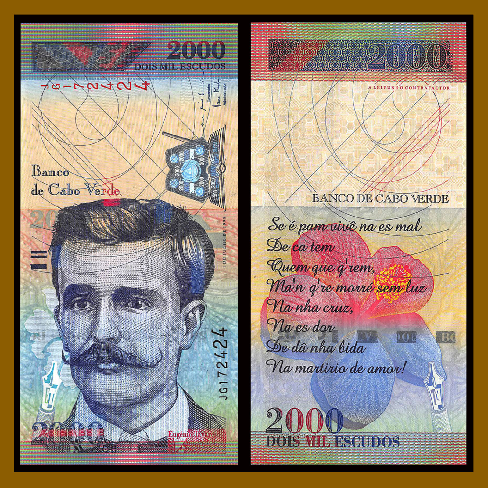 Cape Verde 2000 Escudos, 1999 P-66 Flower Unc