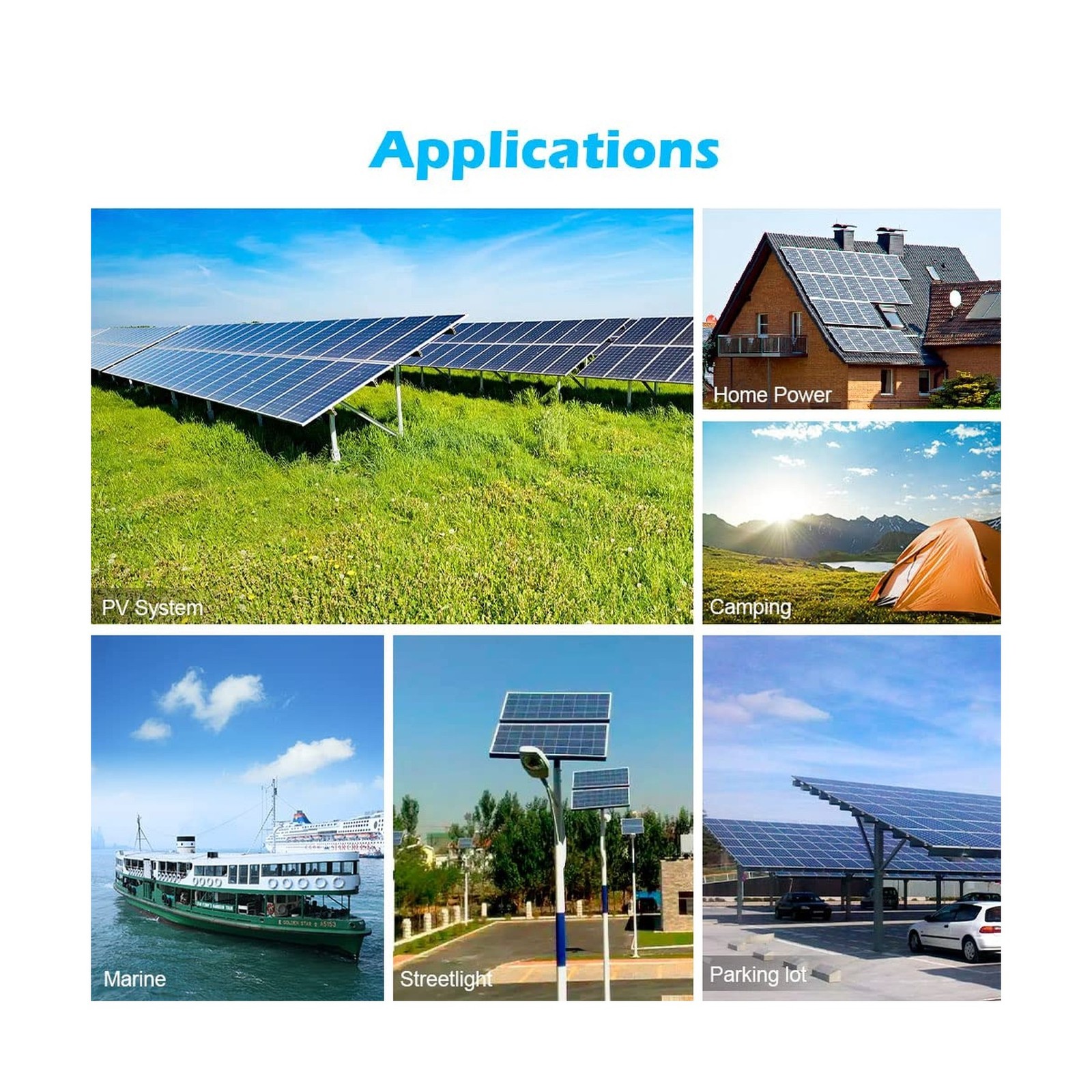 SUNGOLDPOWER 400 Watt Solar Panel, 2PCS 200W Monocrystalline Solar Panels for...