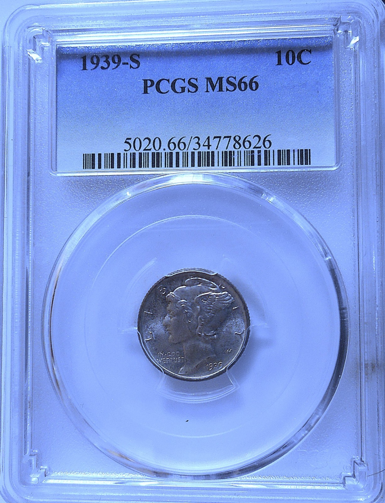 1939-s Mercury Dime . PCGS MS66  Gem/Superb BU .