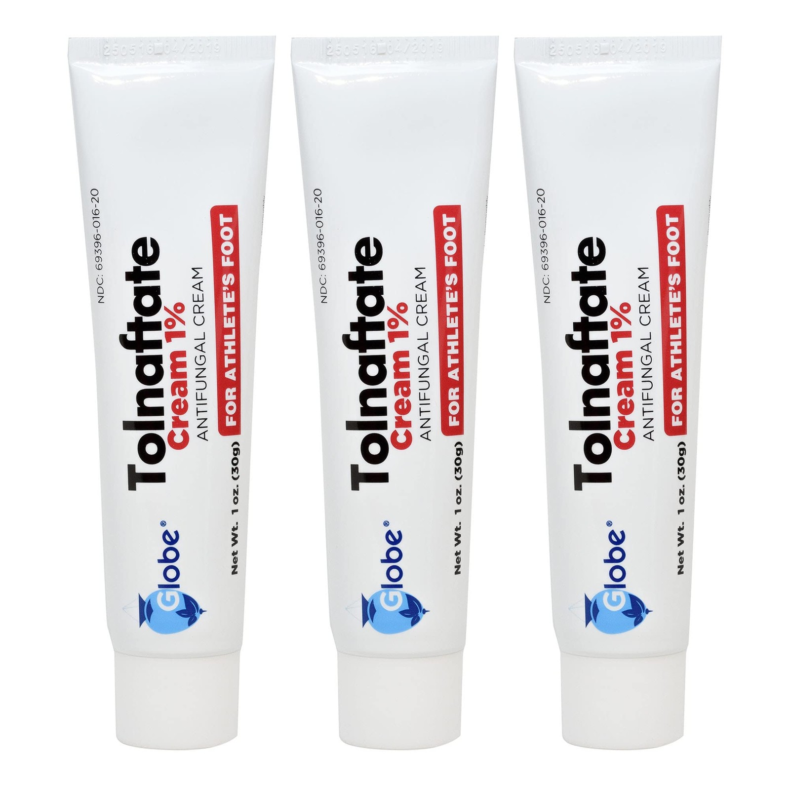 Globe Tolnaftate 1%, 1 Oz Antifungal 1 Ounce (Pack of 3), White Cream