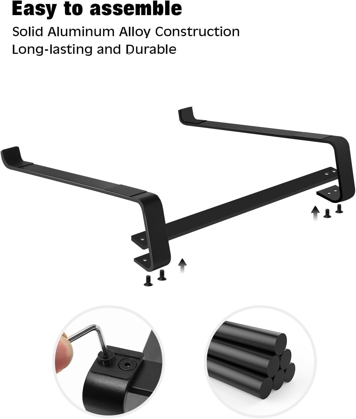 Aluminum Laptop Riser - Effortless Assembly, Perfect for Home & Office Use