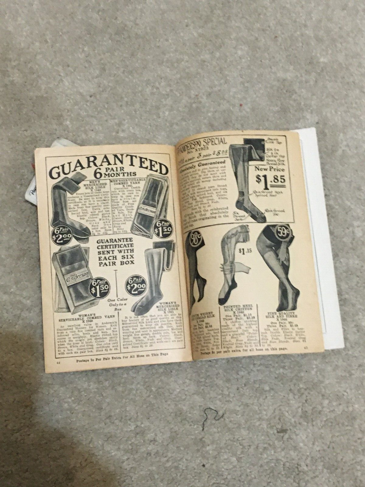 Vntg 1927 Anderson Shoe Co Men Women Shoes & Socks 52 Page Color Catalog Fashion