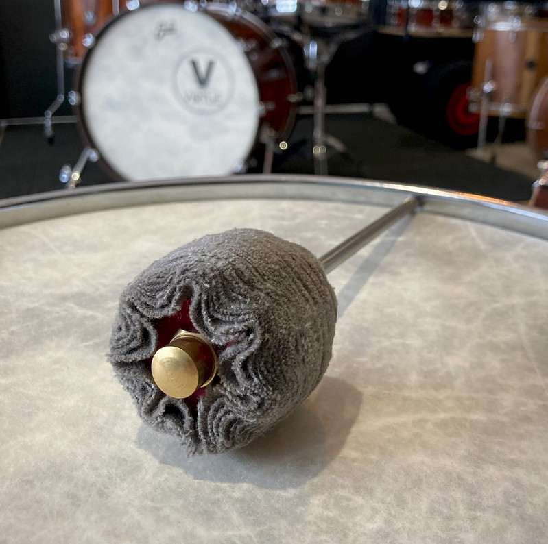 Dragonfly Flannel Bass Drum Beater (KDF) Soft, Gray