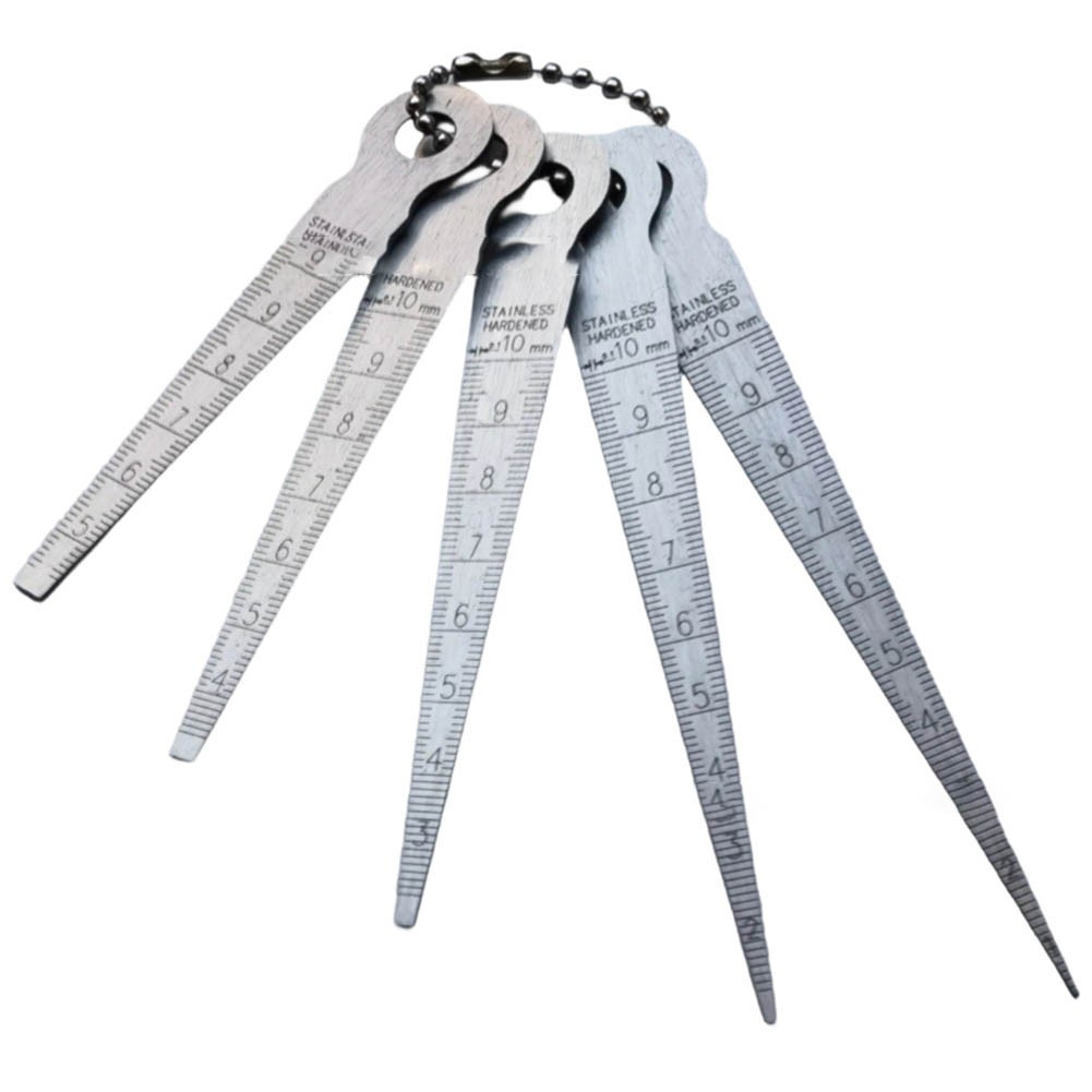 Stainless Steel Wedge Feeler Gauge 1 to 10mm with Clear Graduations 5 Pcs