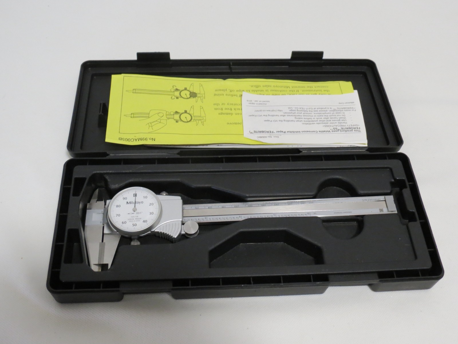 Mitutoyo 505-738 6" Dial Caliper NOS 0-6" - .1" ID and OD