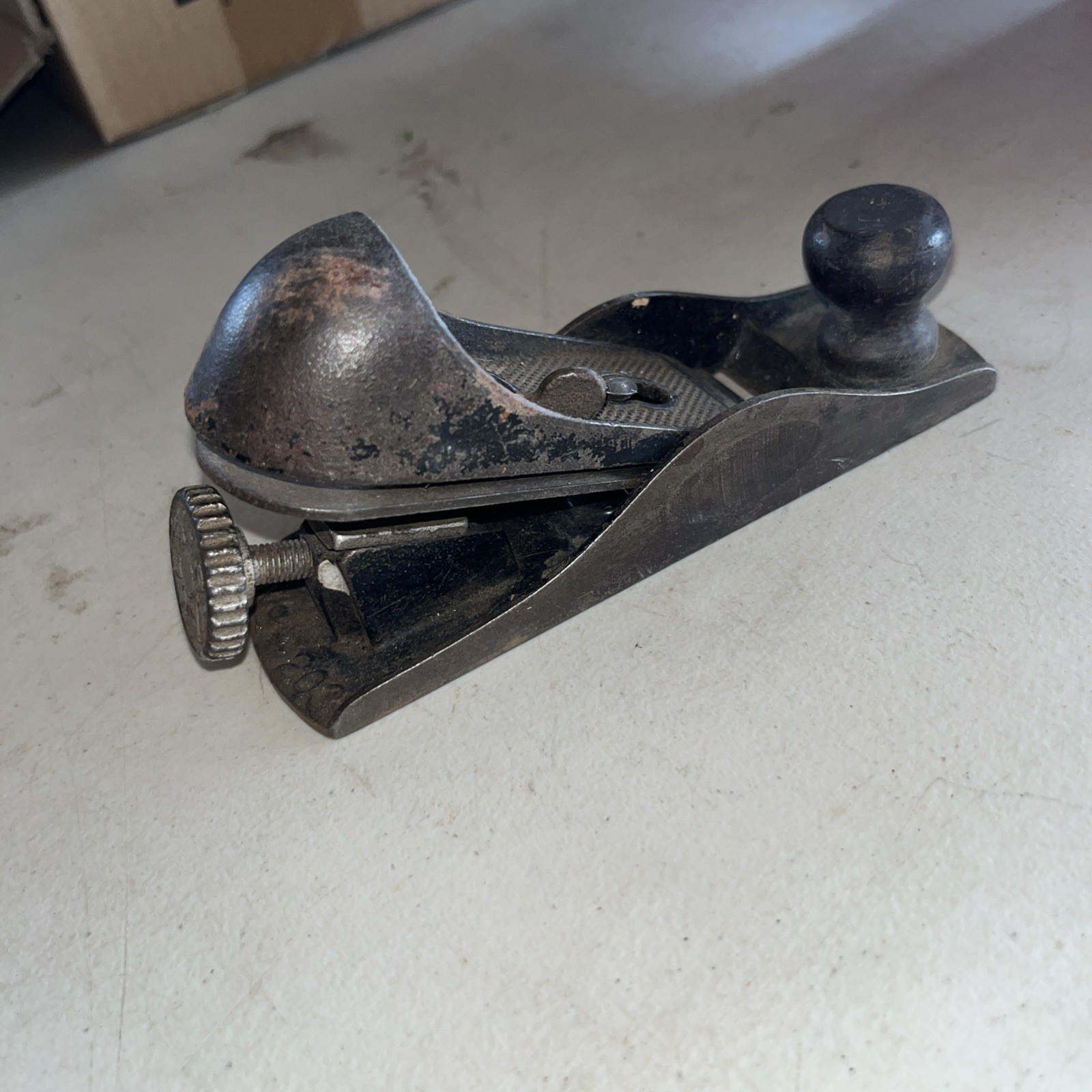 Vintage STANLEY No. 203 Block Plane Woodworking Tool USA Smooth Bottom