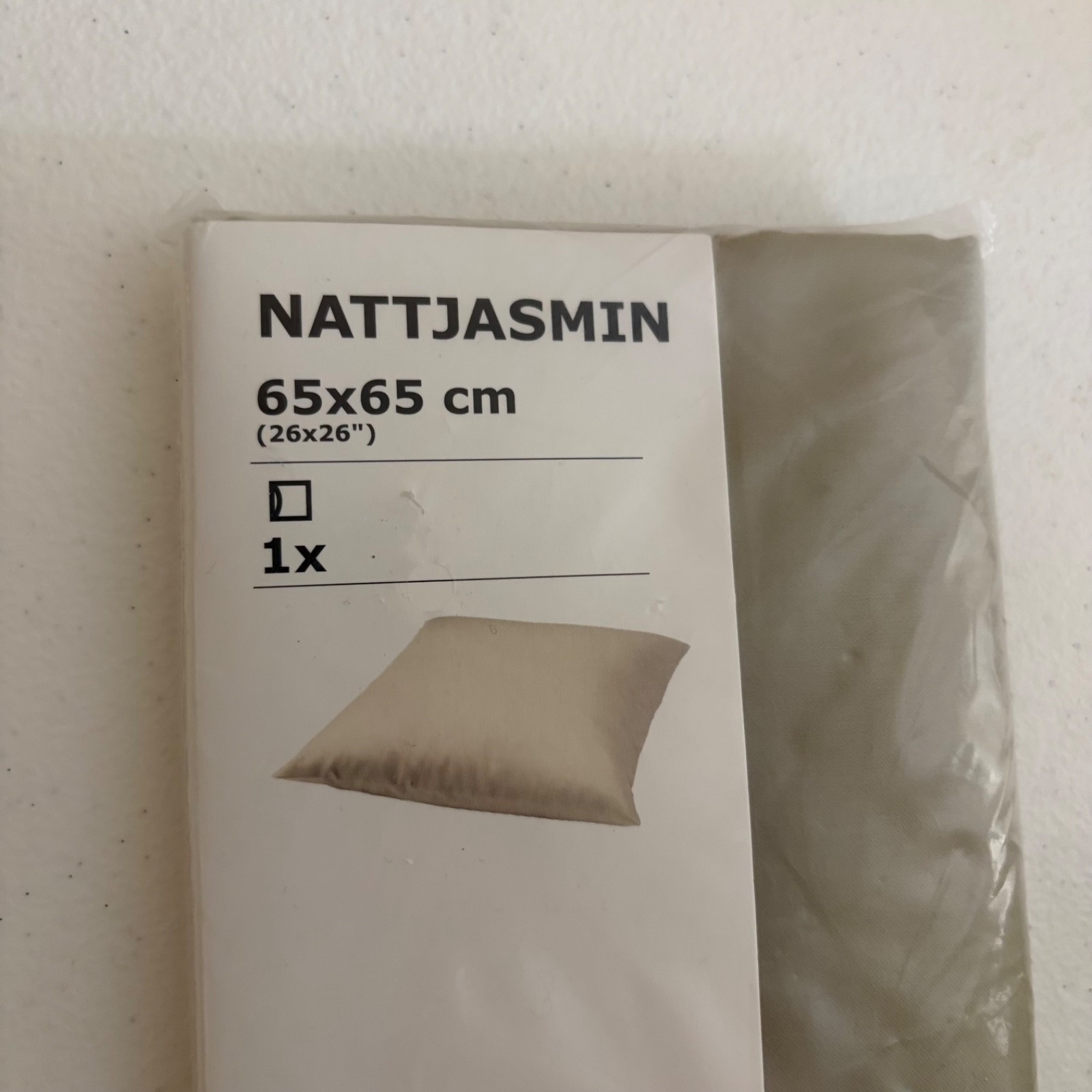 Ikea Pillowcase Nattjasmin 65 x 65 cm Square 26 x 26 Solid NWT