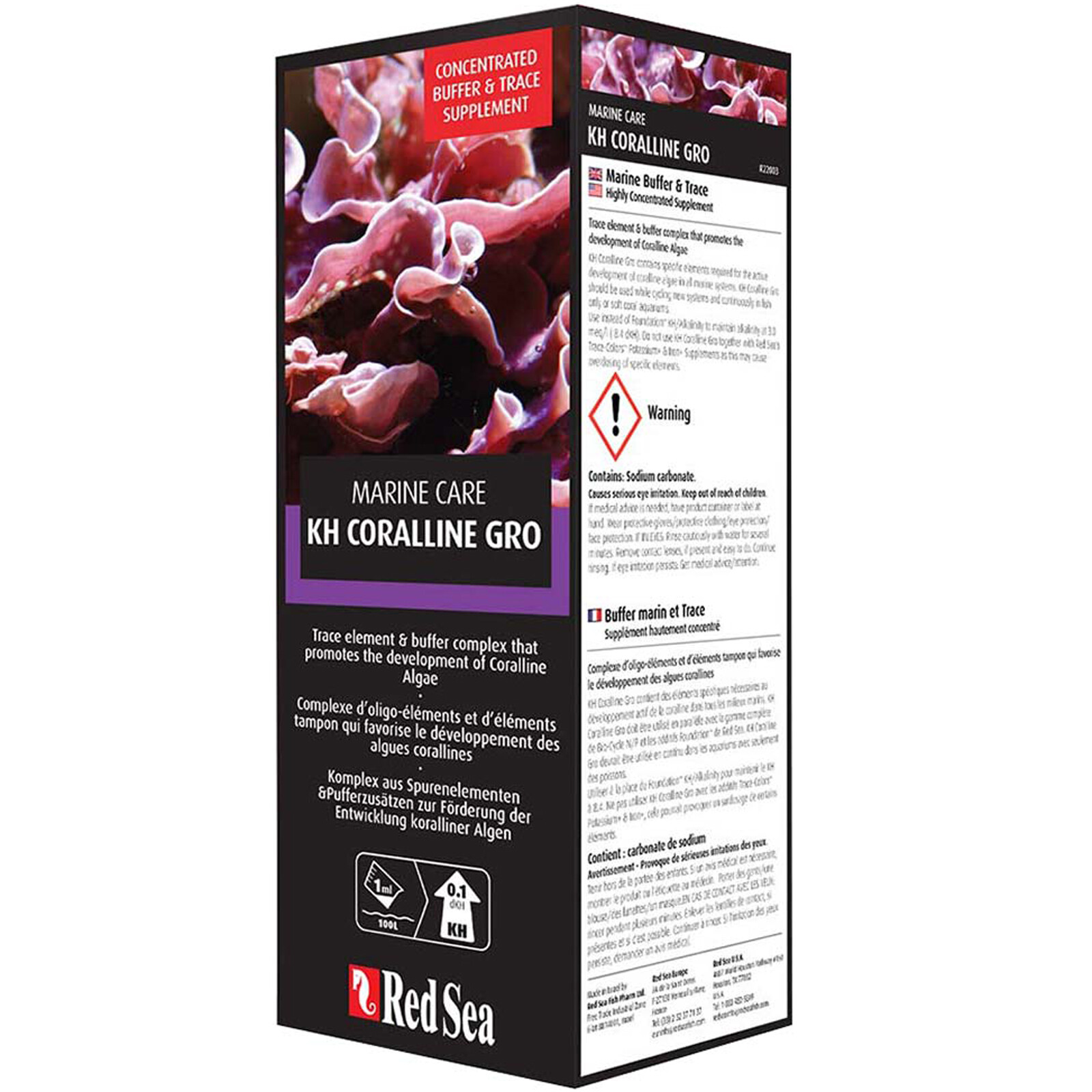 Red Sea KH Coralline Gro 500mL Purple Coralline Marine Algae Buffer & Elements