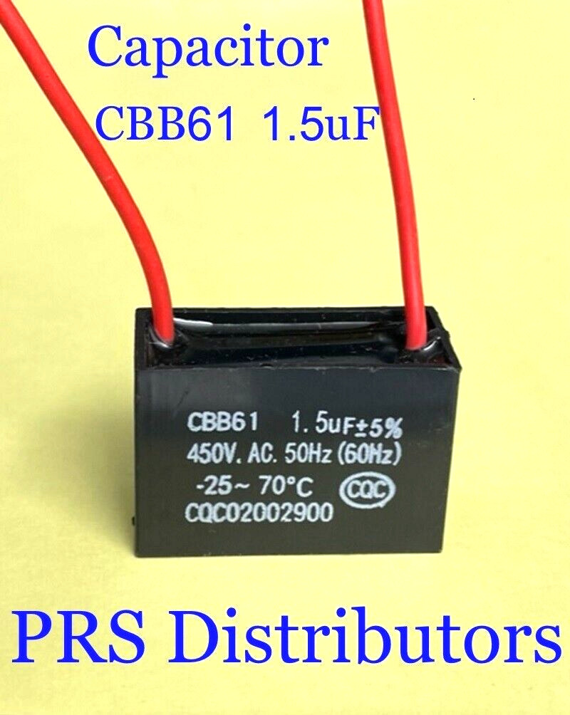 CBB61 1.5uF 1.5mF Motor Ceiling Fan Capacitor replacement 2-Wire 450VAC 50/60 HZ