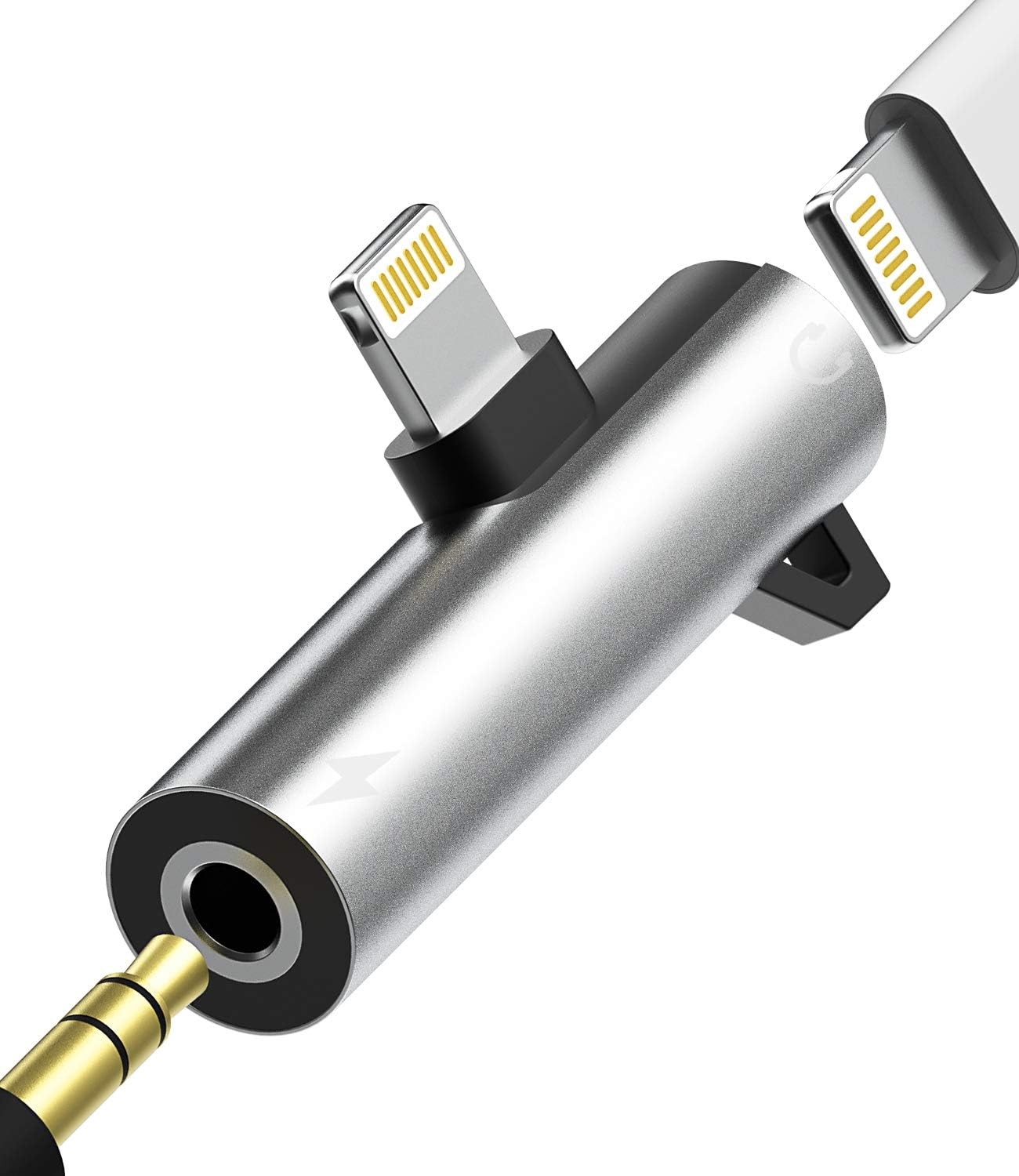 Headphone Adapter Lightning to 3.5mm AUX Audio Jack and Charger Extender...
