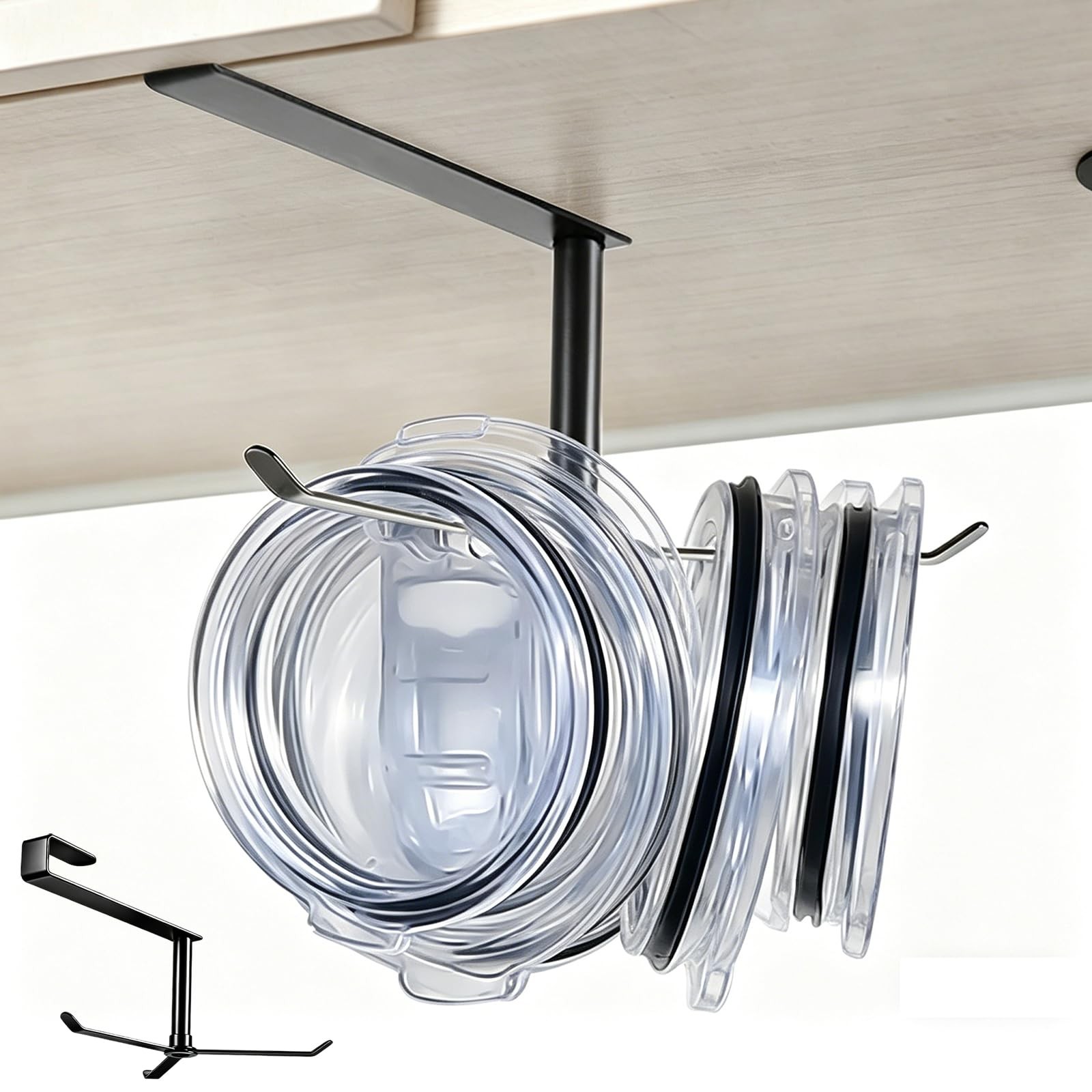 Tumbler Lid Organizer for Stanley Tumbler Cup, 360° Rotating Cup Lids Storage...