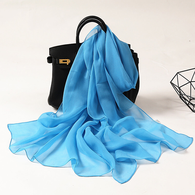 Long Soft Chiffon Scarf Plain Sheer Wrap Shawl Women Large Stole Neck Scarves