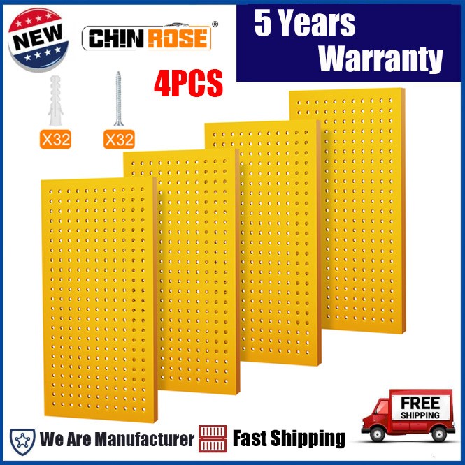 4 Pack 24" x 12" Metal Pegboard Panels Wall Organizer for Garage Tool Heavy Duty