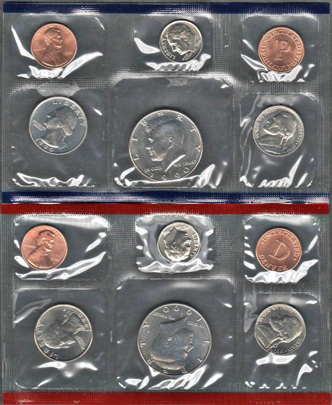 U.S. 1990 UNCIRCULATED SET IN ORIGINAL MINT PACKAGING (10 PC.)