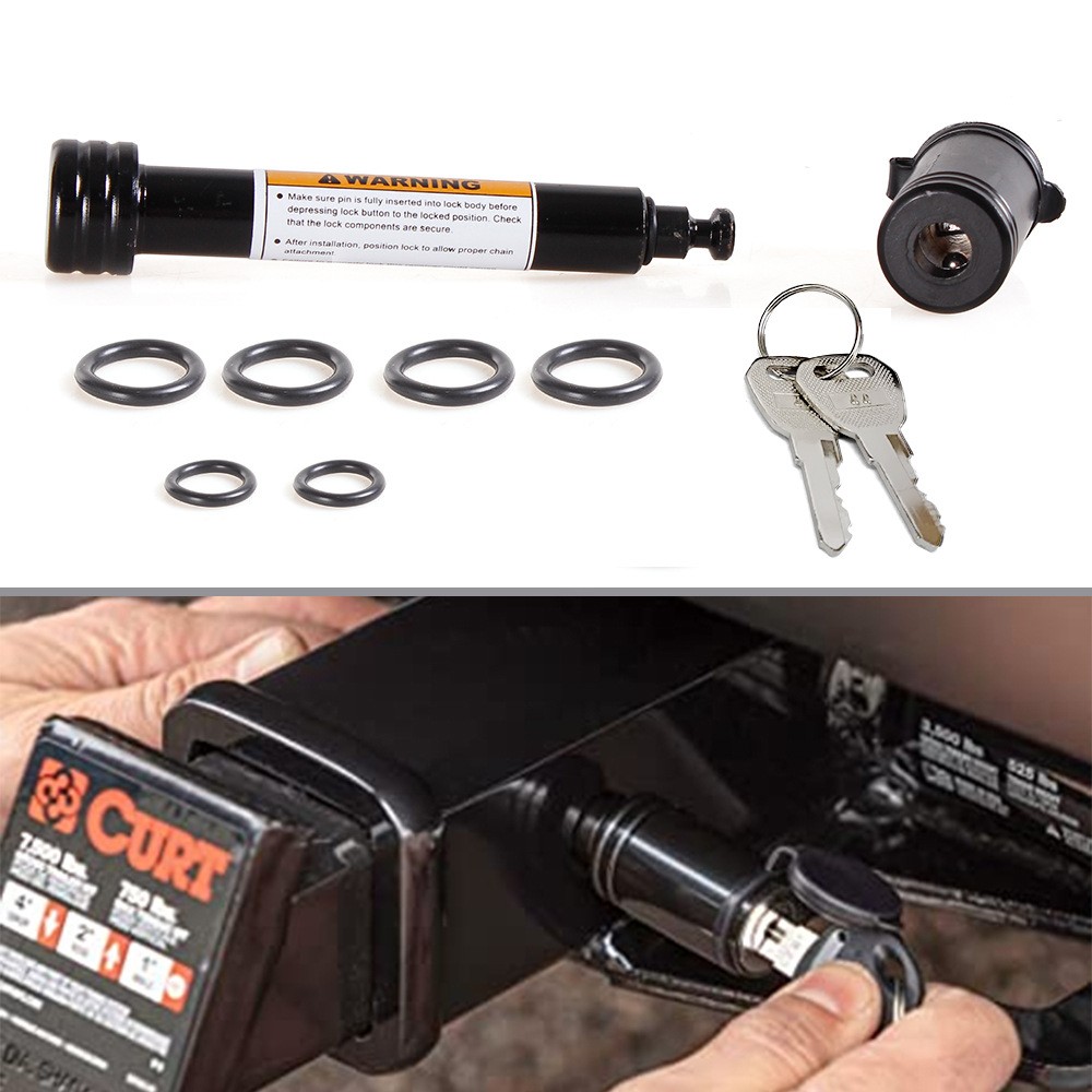 TUR011 Carbon Steel 5/8" Trailer Hitch Pin Lock With Keys Fits 2 Inch Receivers