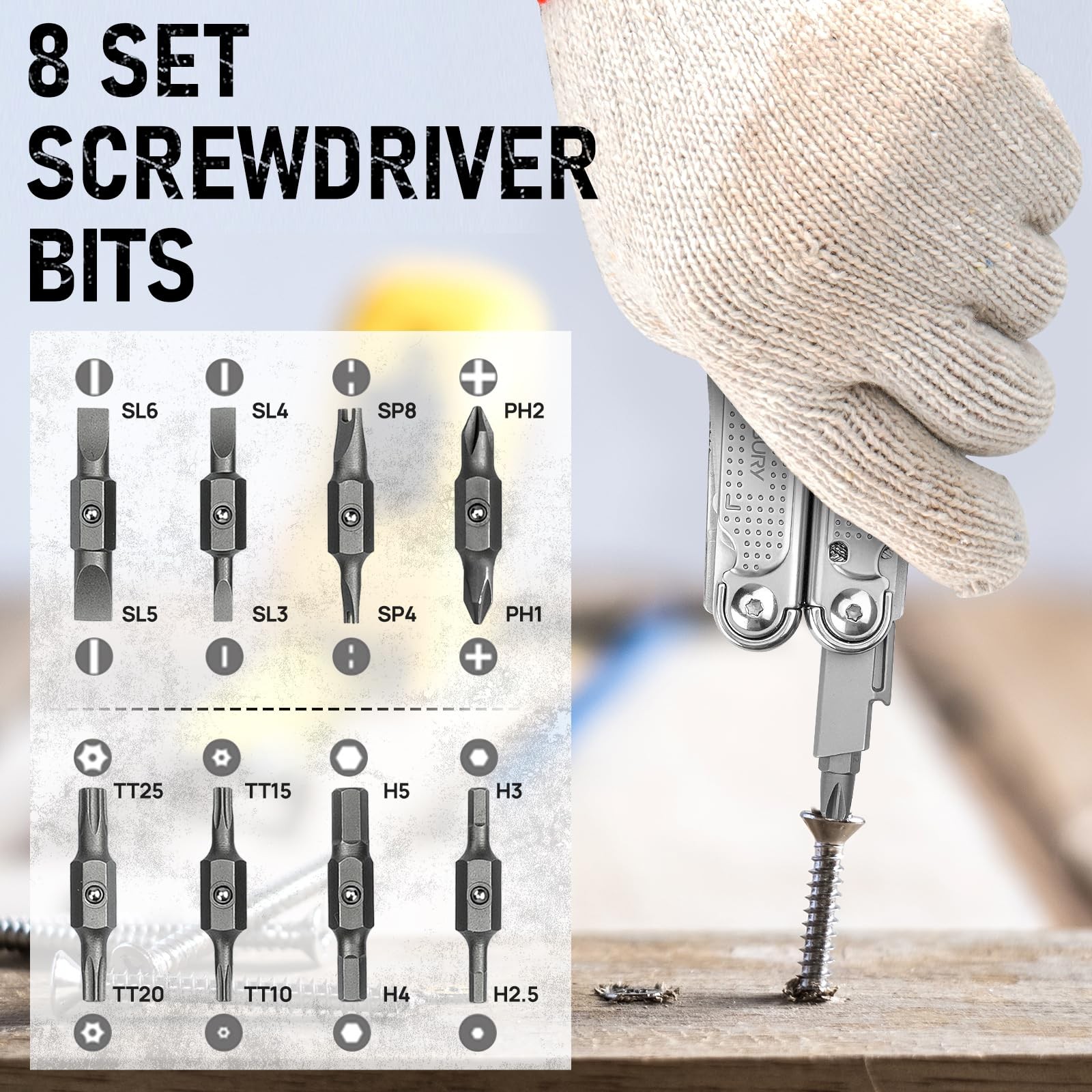 BIBURY Multitool Pliers Pro BI2049, 3Cr13 Multi Tool with Large Saw Silvery