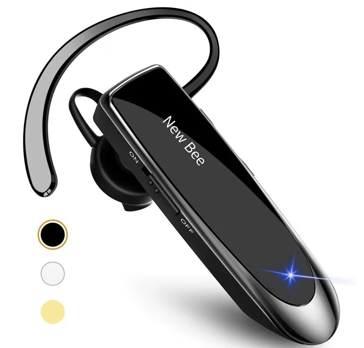 New Bee LC-B41 Bluetooth Ear-hook Headset Black Single In-Ear Earpiece