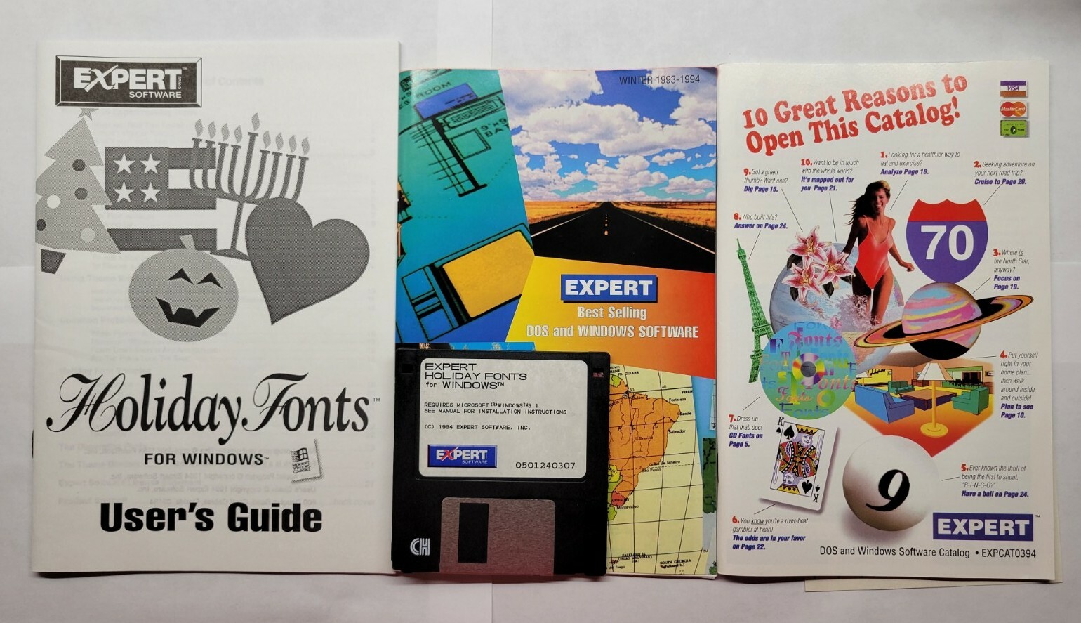 Expert Holiday Fonts For Windows 3.1 3.5" Diskette