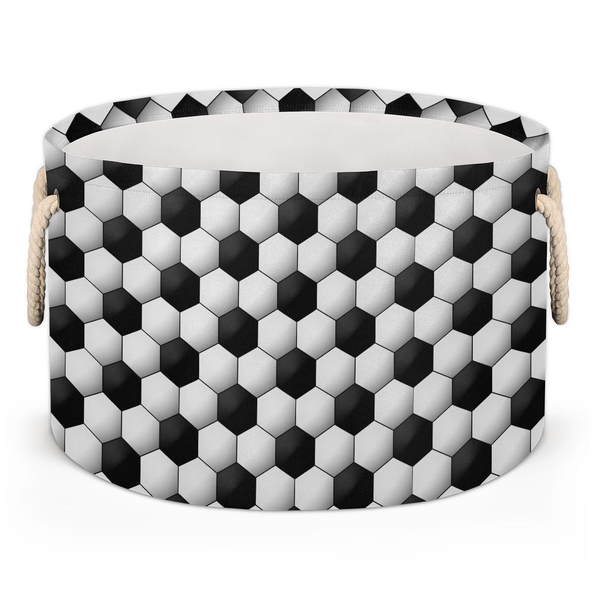 Large Round Storage Basket Sport Football Collapsible Circle Storage Bin Bask...