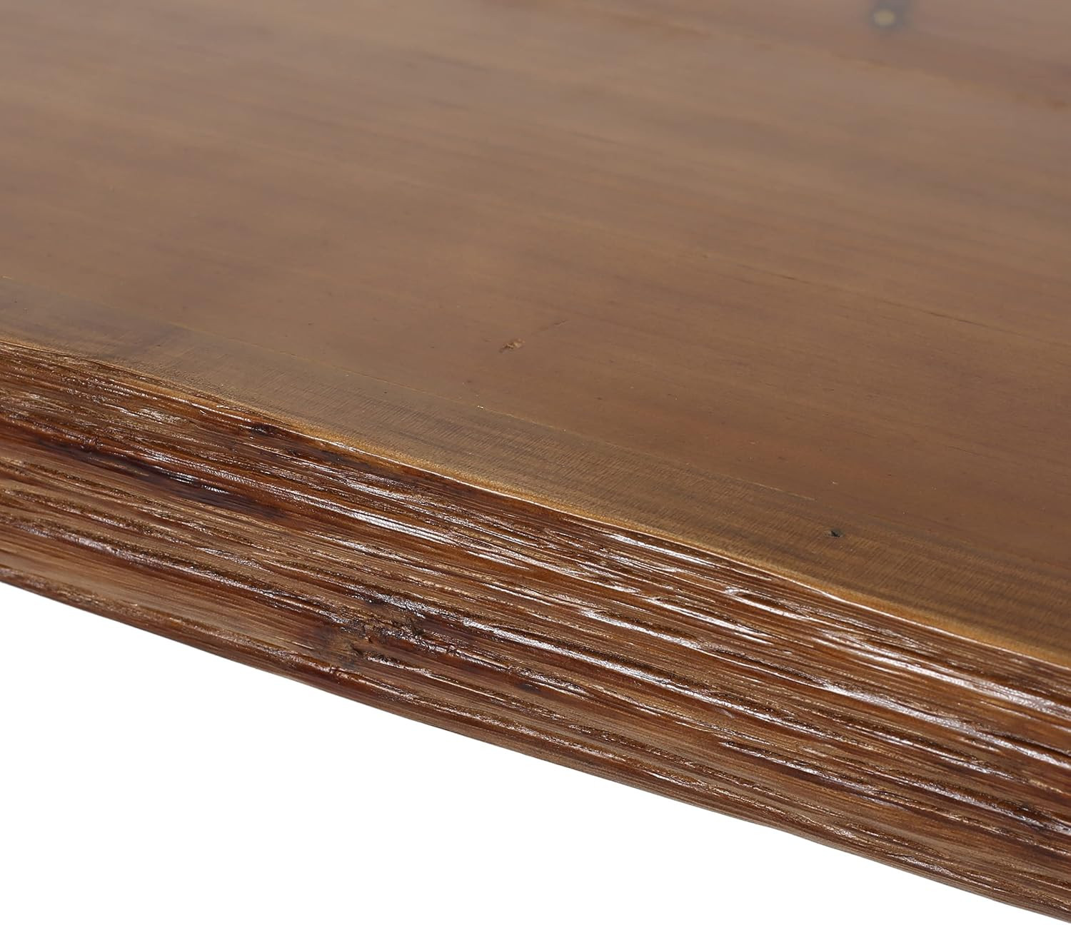 Chana Industrial Faux Live Edge Rectangular Bar Table, Natural / Black