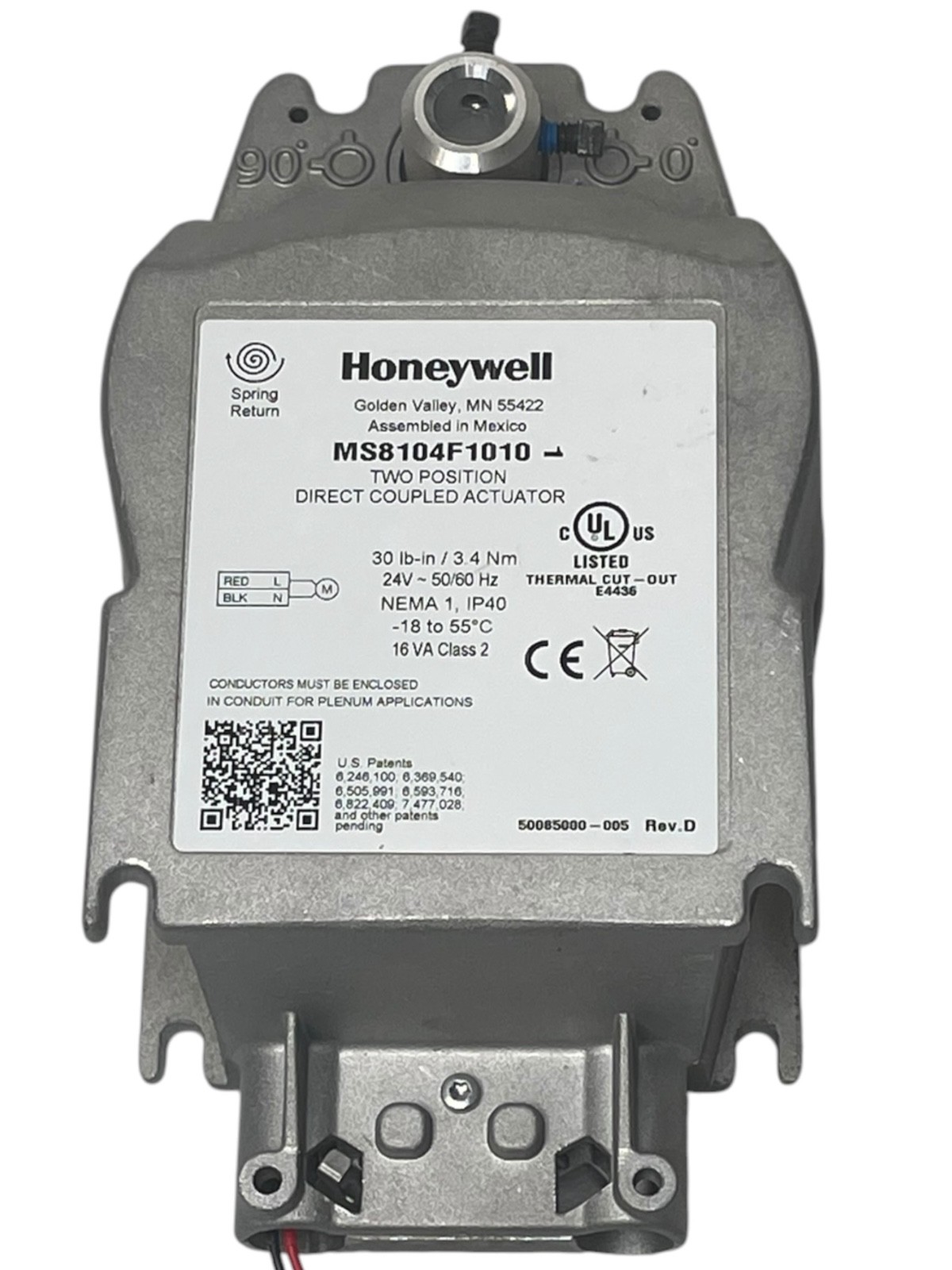 Honeywell MS8104F1010 Two Position Direct Coupled Actuator