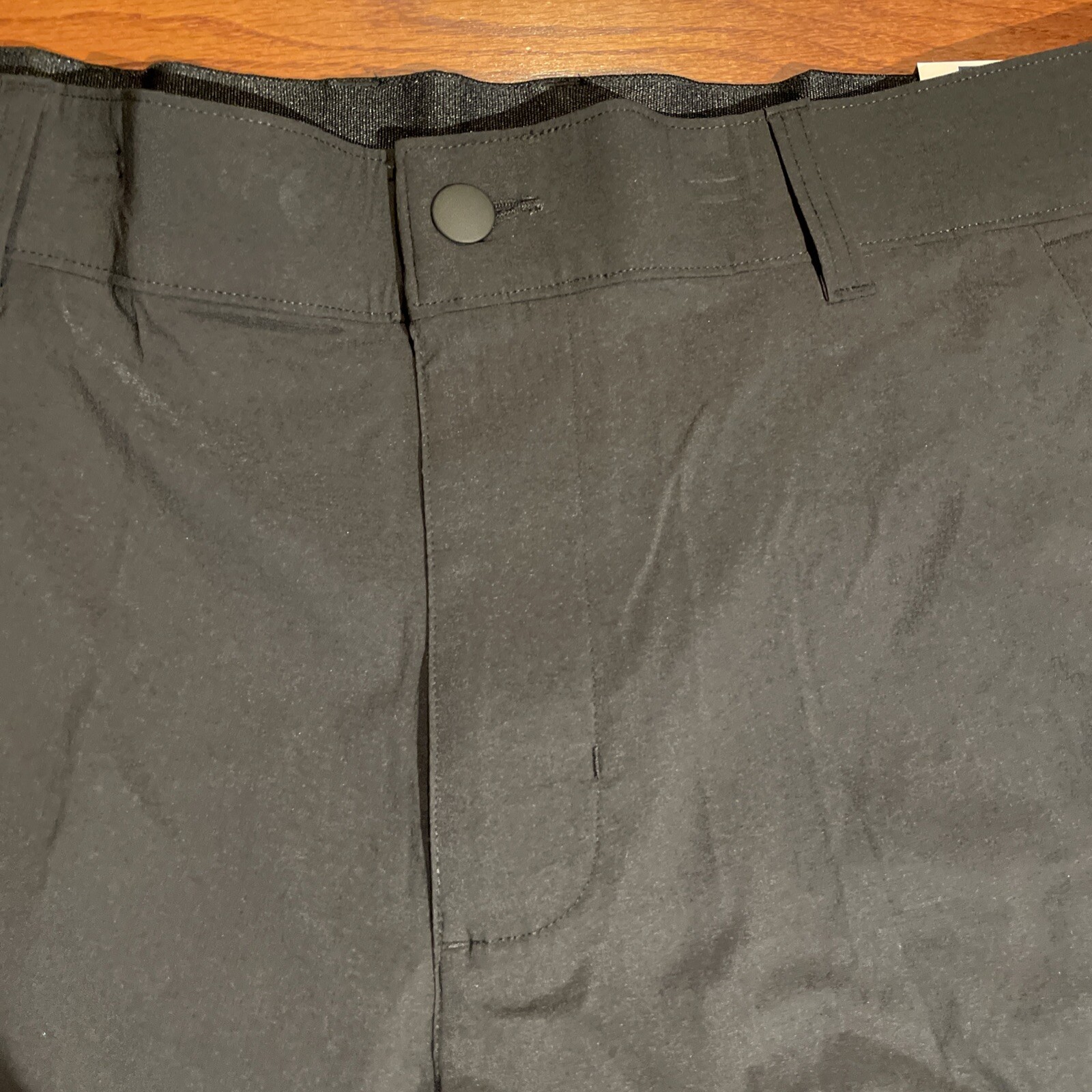 NWT Mens George Solid Black Flat Front Stretch Utility Shorts Size 42