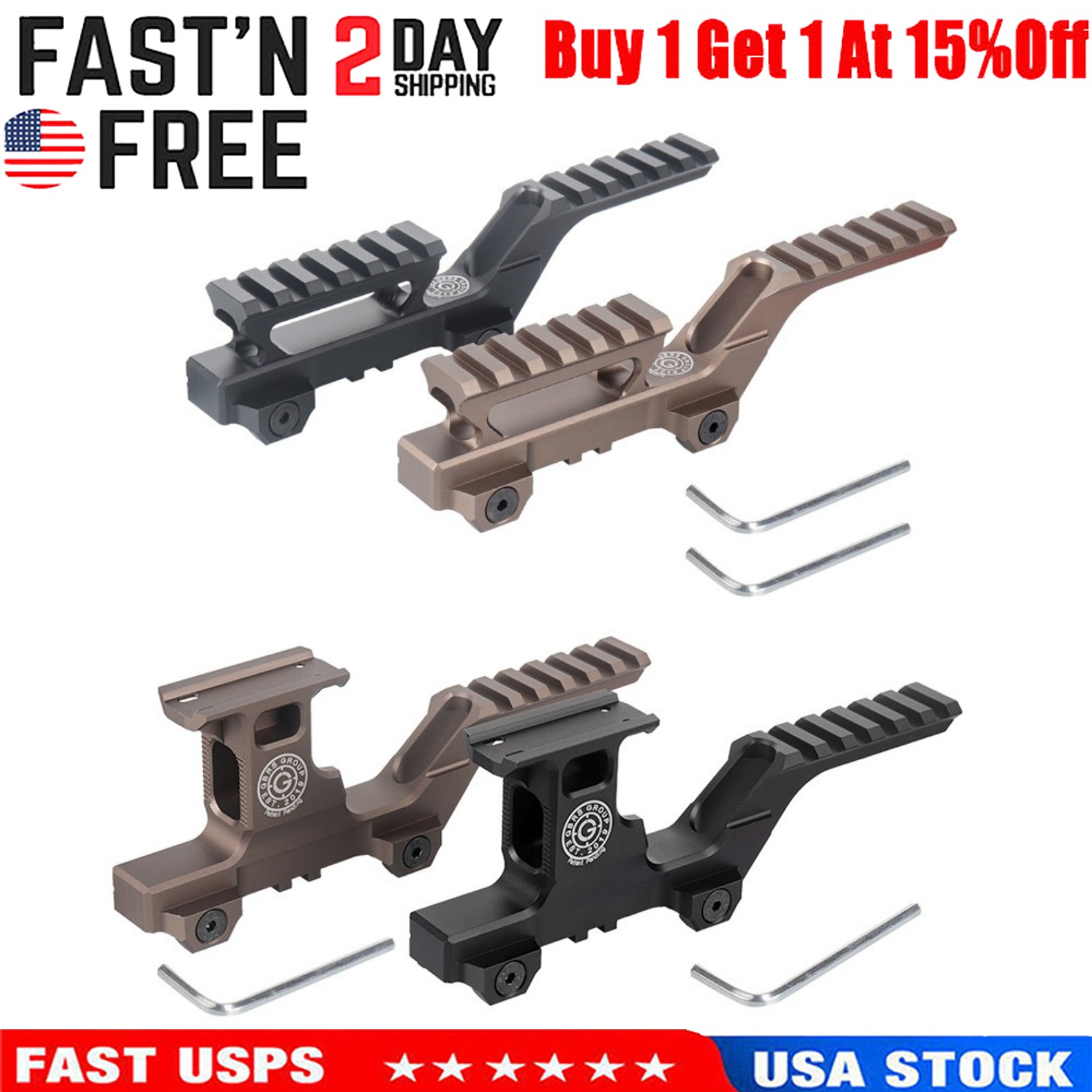 Tactical Hydra Mount Riser for T1 T2 Micro Red Dot Sight 20mm Picatinny Rail