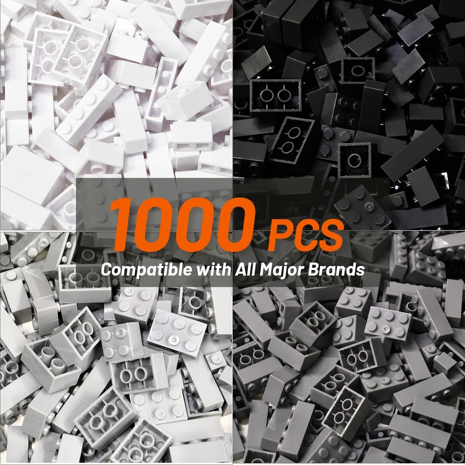 1000 Piece Blocks for Building, Classic Bulk 2x4 Basics Bricks Building Set, ...