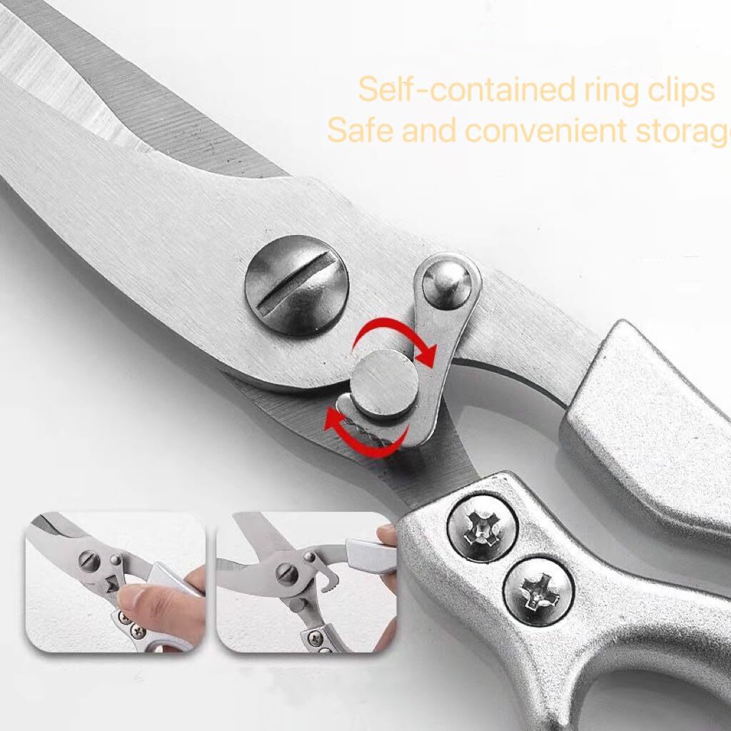Heavy Duty Stainless Steel Bone-Cut Scissors Multipurpose Kitchen Scissors Pr...